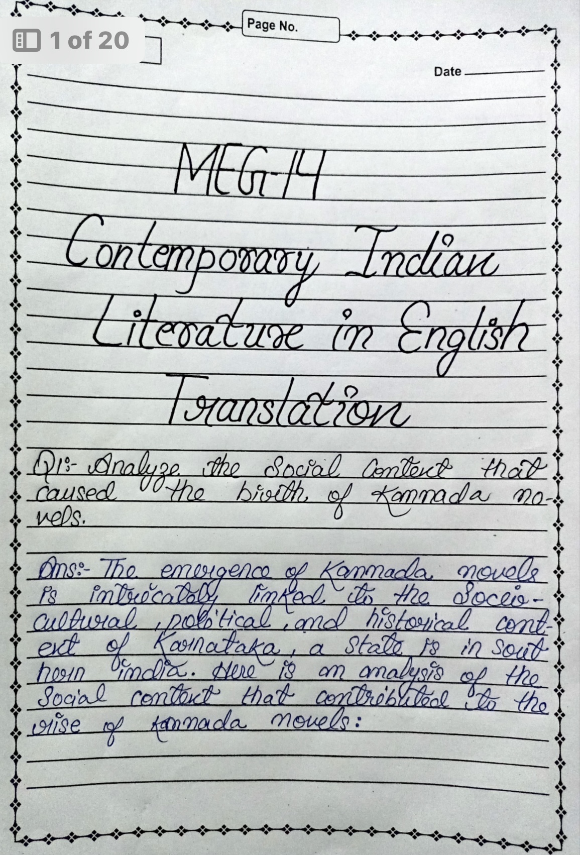 IGNOU handwritten assignments pages